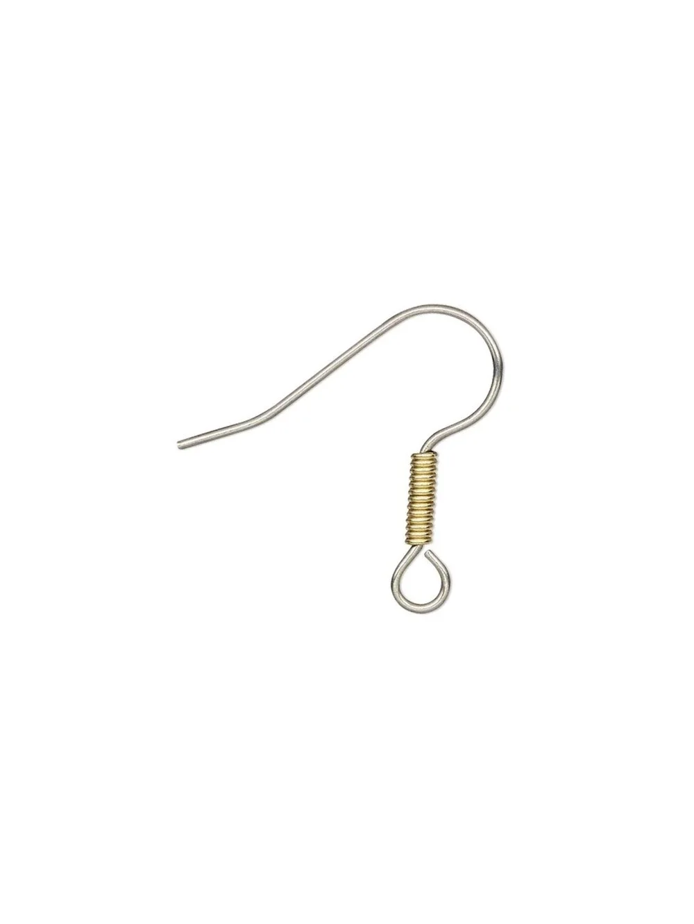 10 Gold 18K & Silver Plated Surgical Steel Coil Earwires Earring Findings